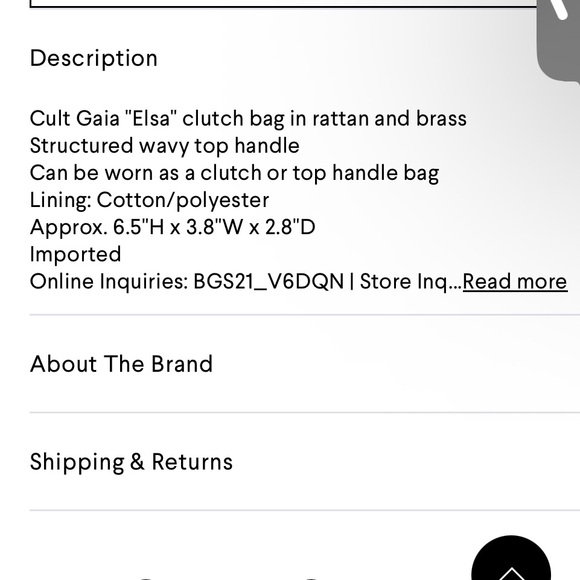 cult gaia Tan Woven Rattan Mini Bag with Sculptural Wavy Handles - Picture 6 of 7